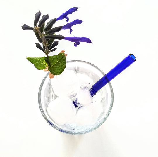 Blue Glass Straw